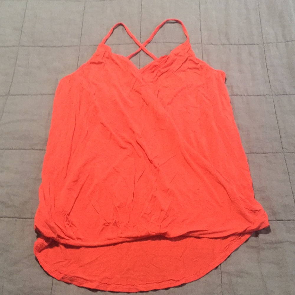 New Michael Stars red wrap cami top os